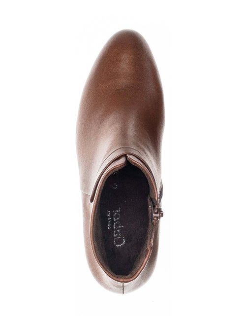 Bottines sattels en cuir lisse - Kiabi