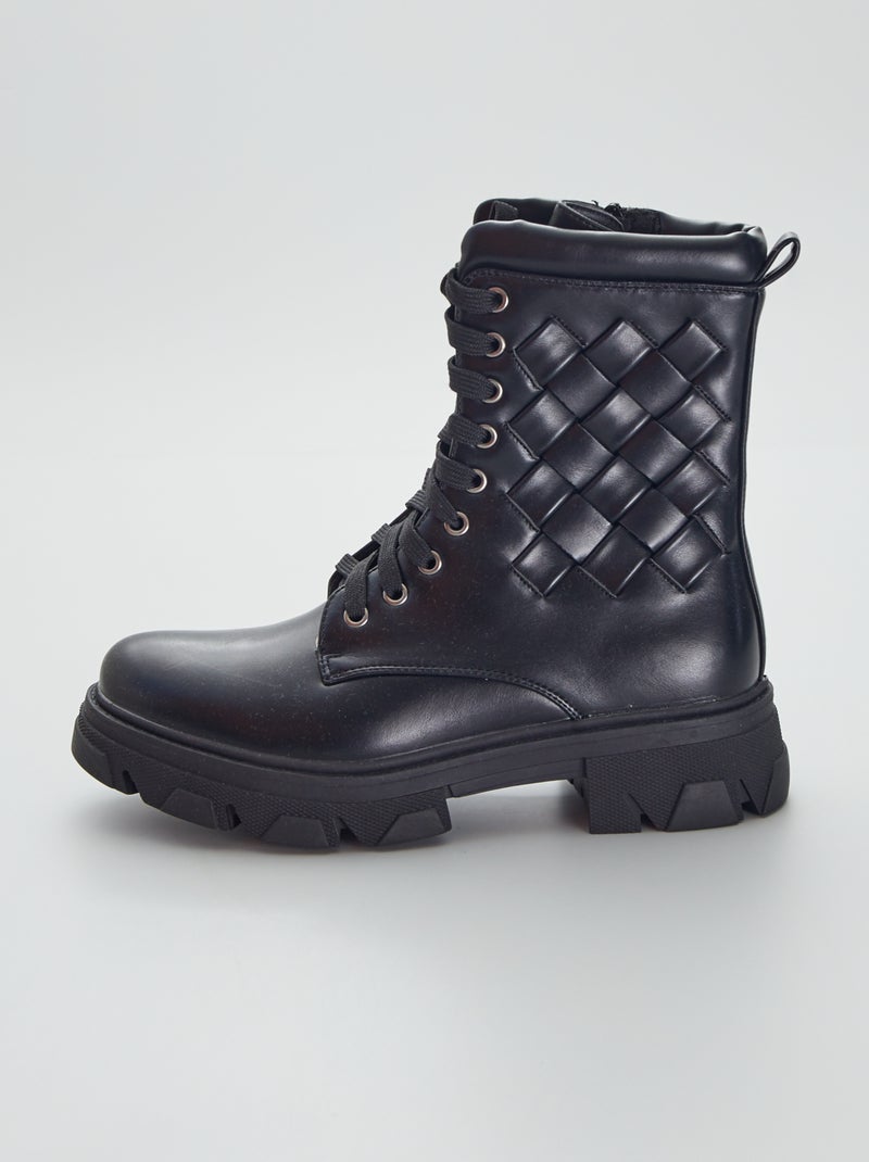 Bottines semelles épaisses noir - Kiabi