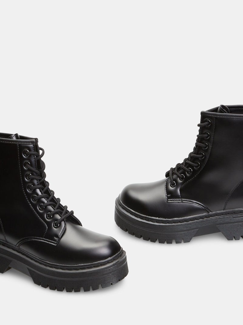 Bottines semelles plateforme BATA Noir - Kiabi