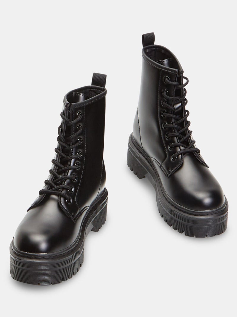 Bottines semelles plateforme BATA Noir - Kiabi