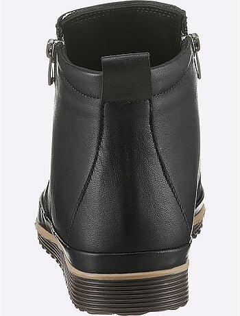 Bottines sportives en cuir avec glissière et semelle en caoutchouc - Taille standard - Helline