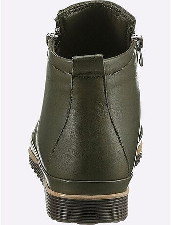 Bottines sportives en cuir avec glissière et semelle en caoutchouc - Taille standard - Helline