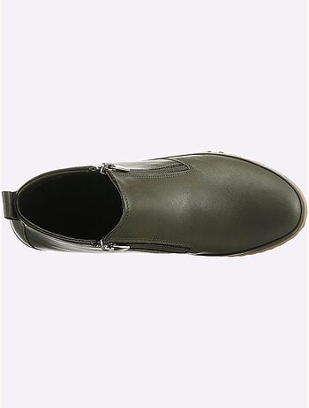 Bottines sportives en cuir avec glissière et semelle en caoutchouc - Taille standard - Helline