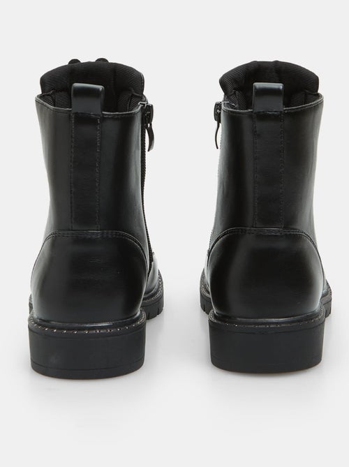 Bottines style motard avec fleurs et paillettes BATA - Kiabi