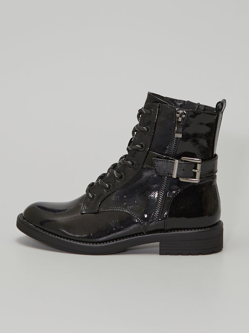 Bottines style rangers noir - Kiabi