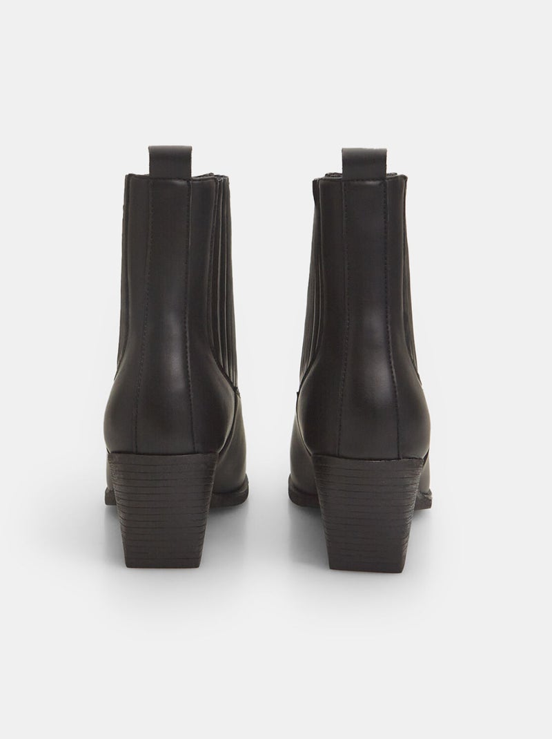 Bottines texanes à talons midi BATA Noir - Kiabi