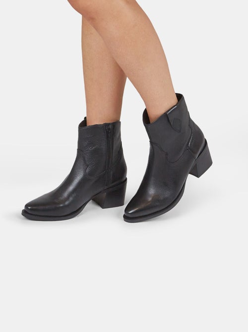 Bottines texanes en cuir BATA - Kiabi