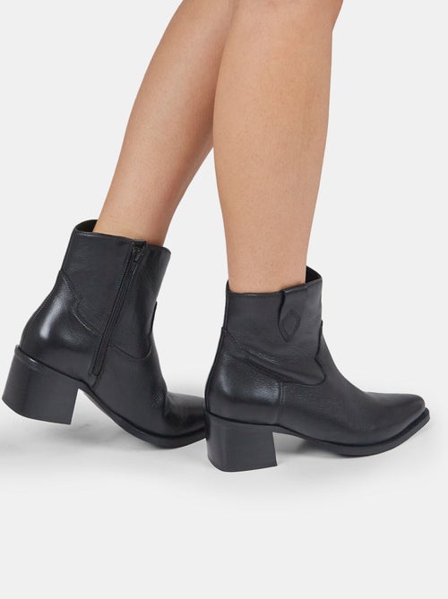 Bottines texanes en cuir BATA - Kiabi