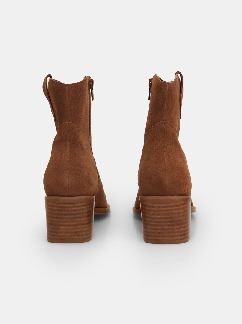 Bottines texanes en cuir BATA Bronze - Kiabi