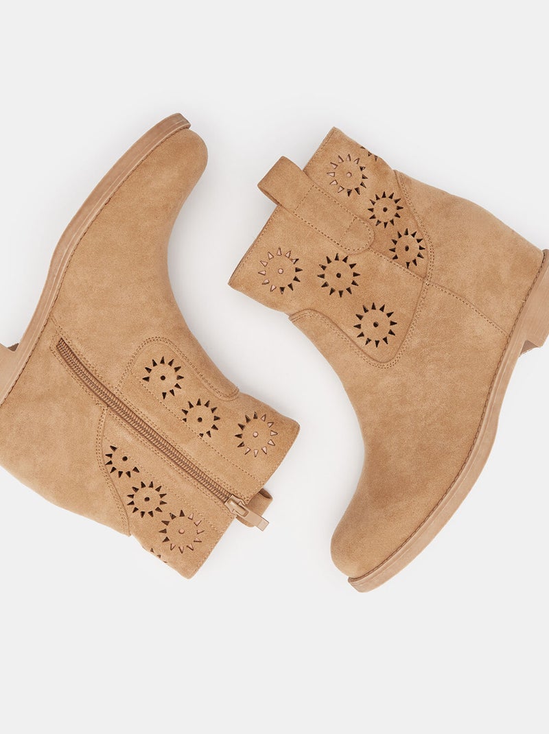 Bottines tige ajourée BATA Beige - Kiabi