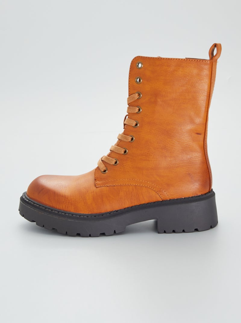 Bottines type rangers camel - Kiabi