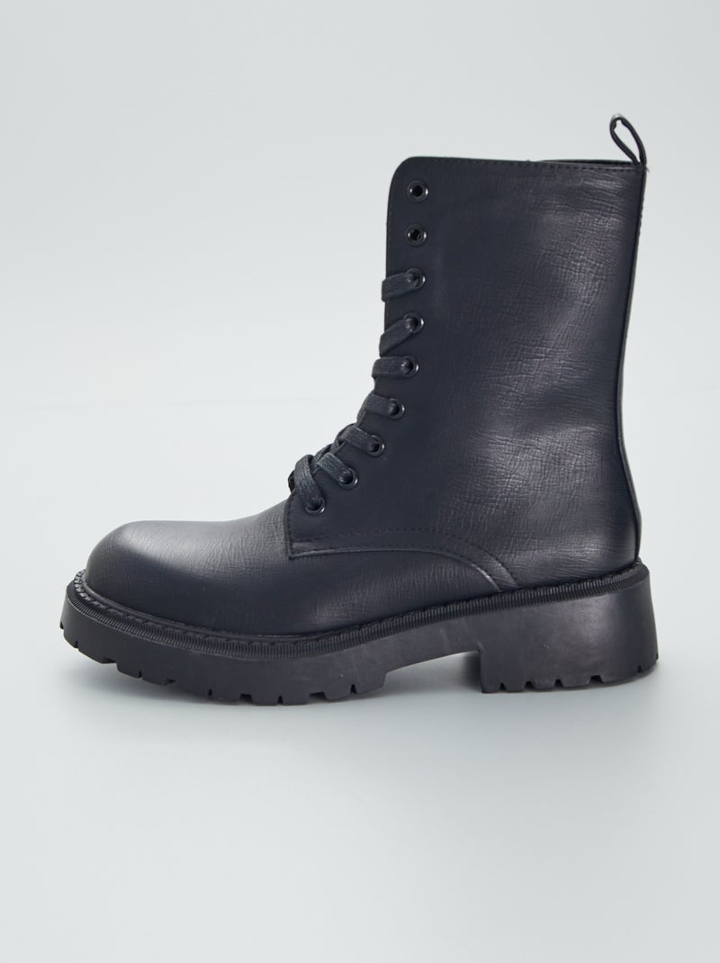 Bottines type rangers noir - Kiabi