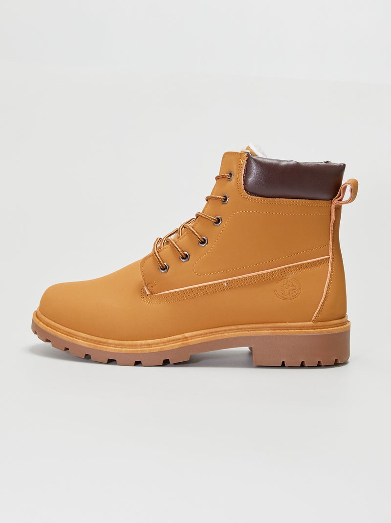 Bottines types montagne camel - Kiabi