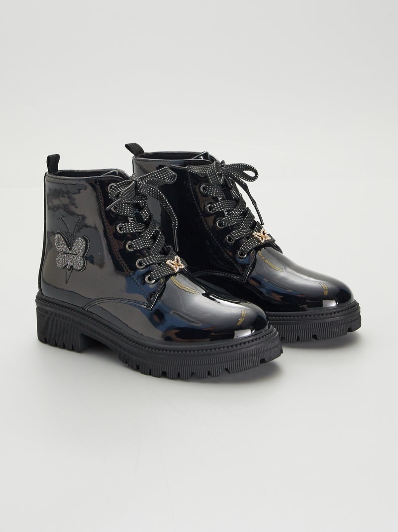 Bottines vernies Noir - Kiabi