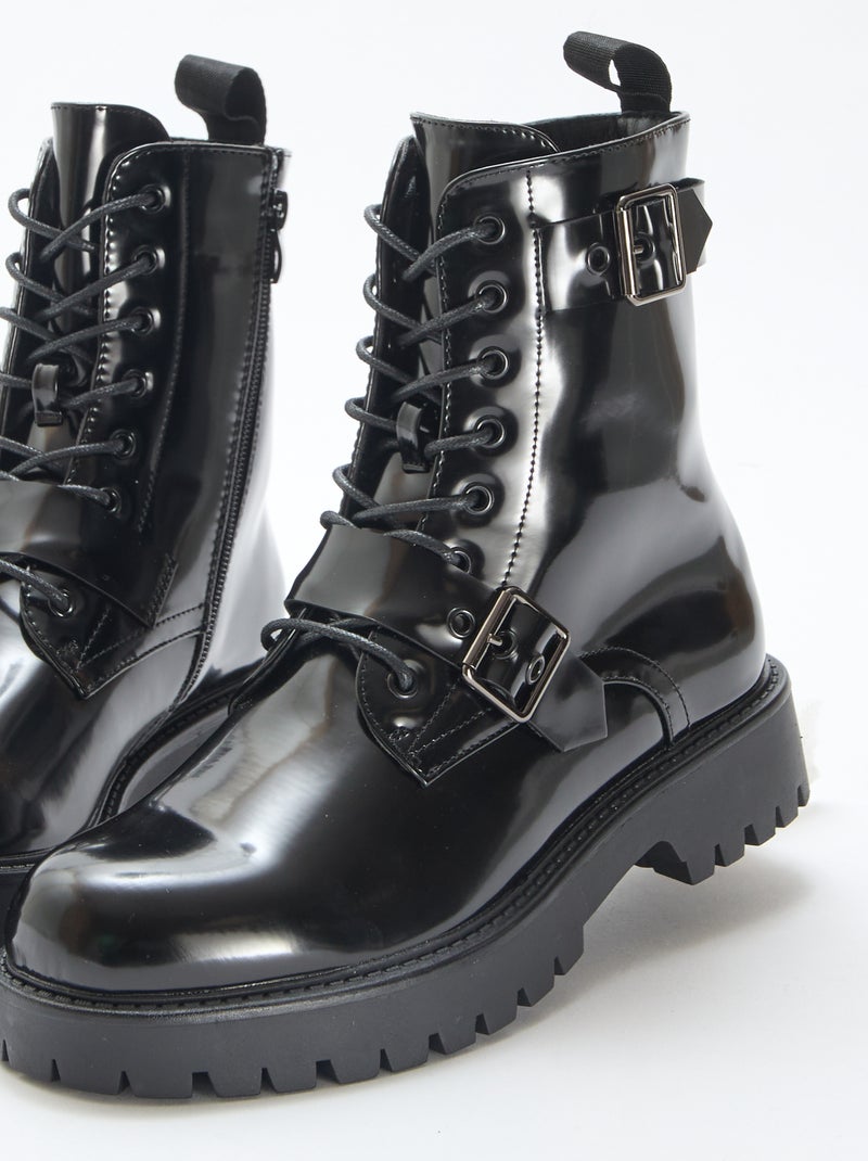 Bottines vernies unies Noir - Kiabi