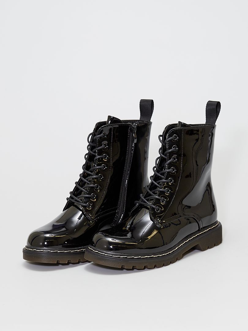 Bottines vernis esprit rangers noir Kiabi 28.00