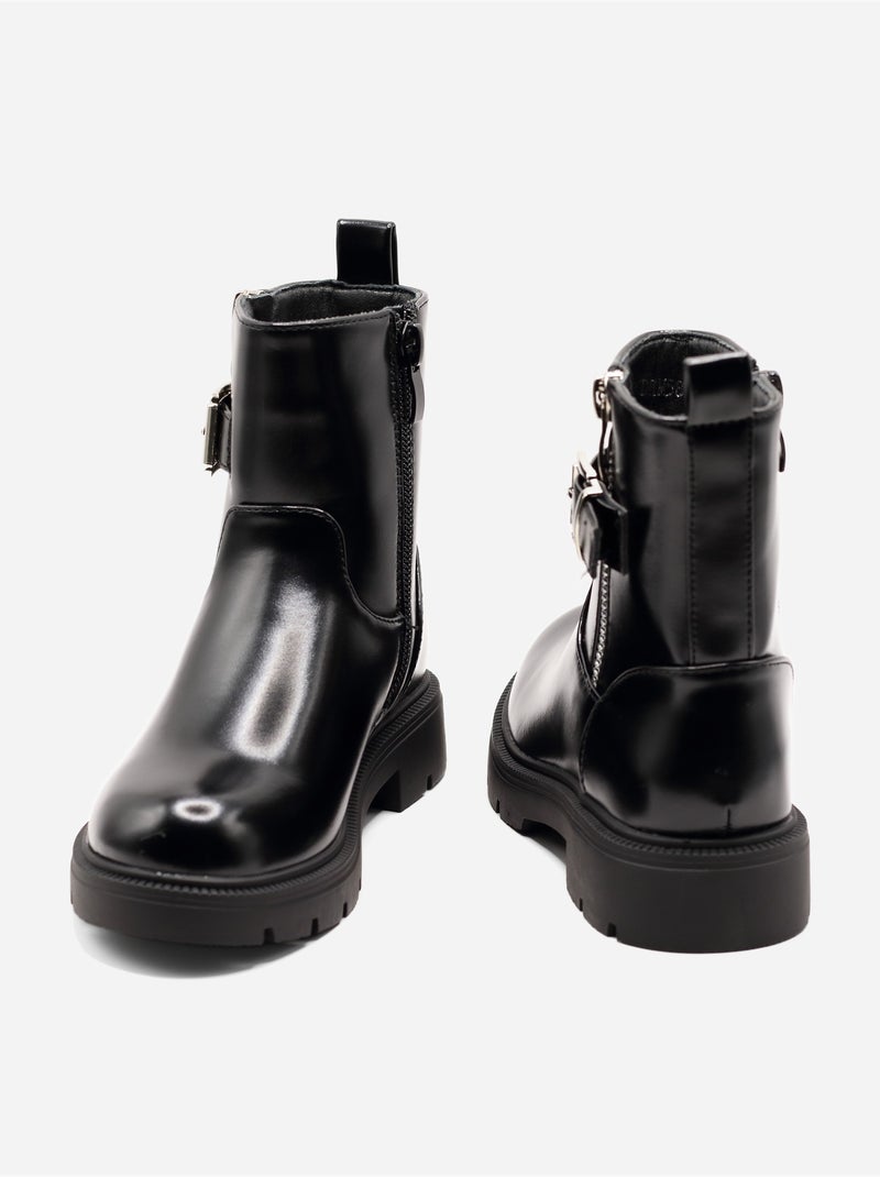 Bottines vernis Noir - Kiabi