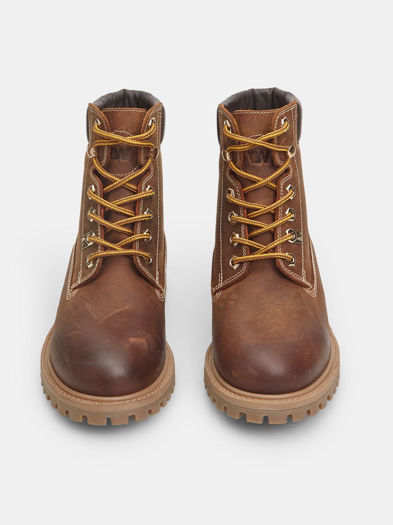 Bottines Weinbrenner en véritable cuir BATA Bronze - Kiabi