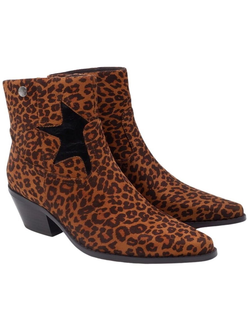 Bottines western à talon avec étoile décorative 'Deeluxe' Marron - Kiabi