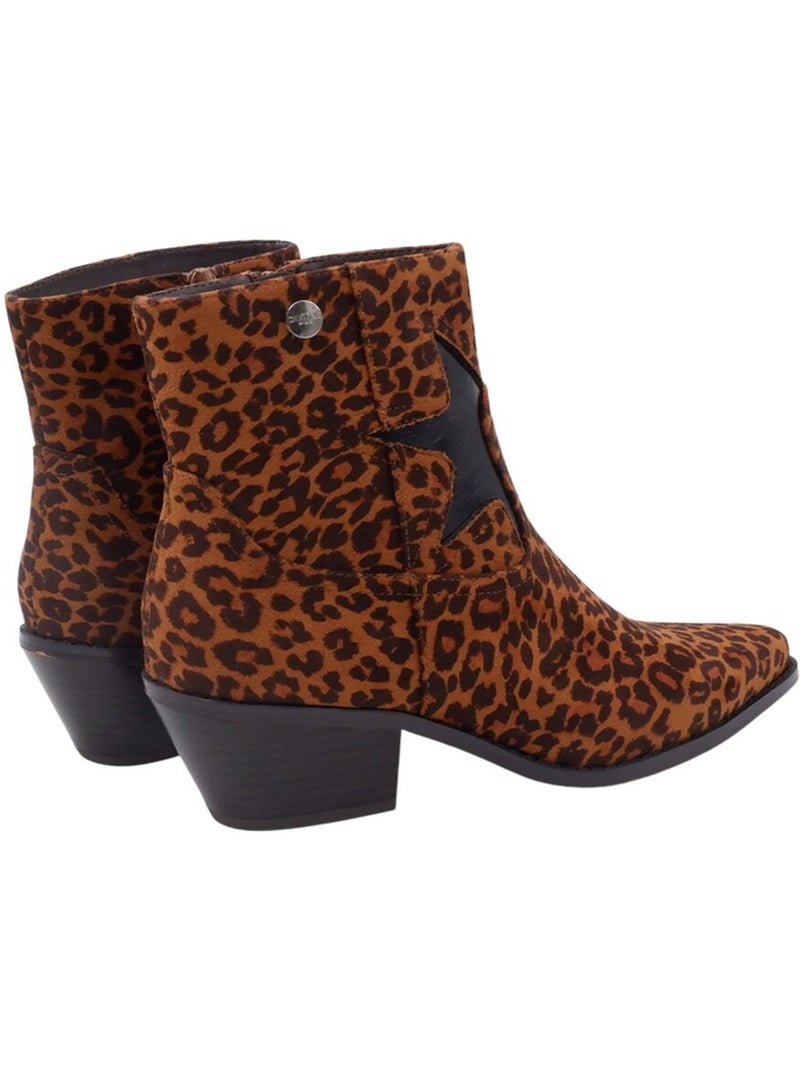 Bottines western à talon avec étoile décorative 'Deeluxe' Marron - Kiabi