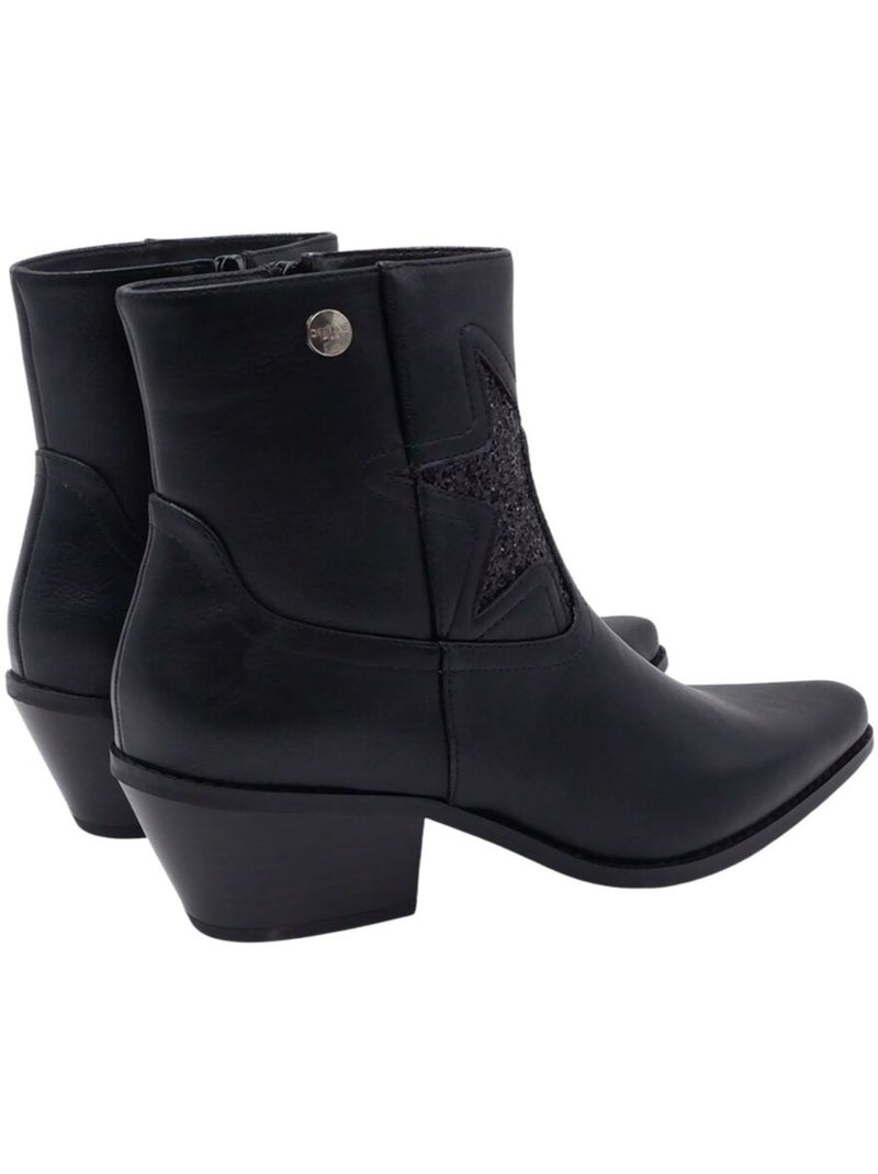 Bottines western à talon avec étoile décorative 'Deeluxe' Noir - Kiabi