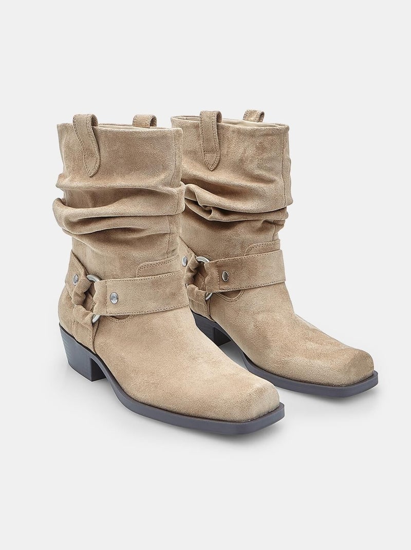 Bottines Western BATA Hiver Beige - Kiabi