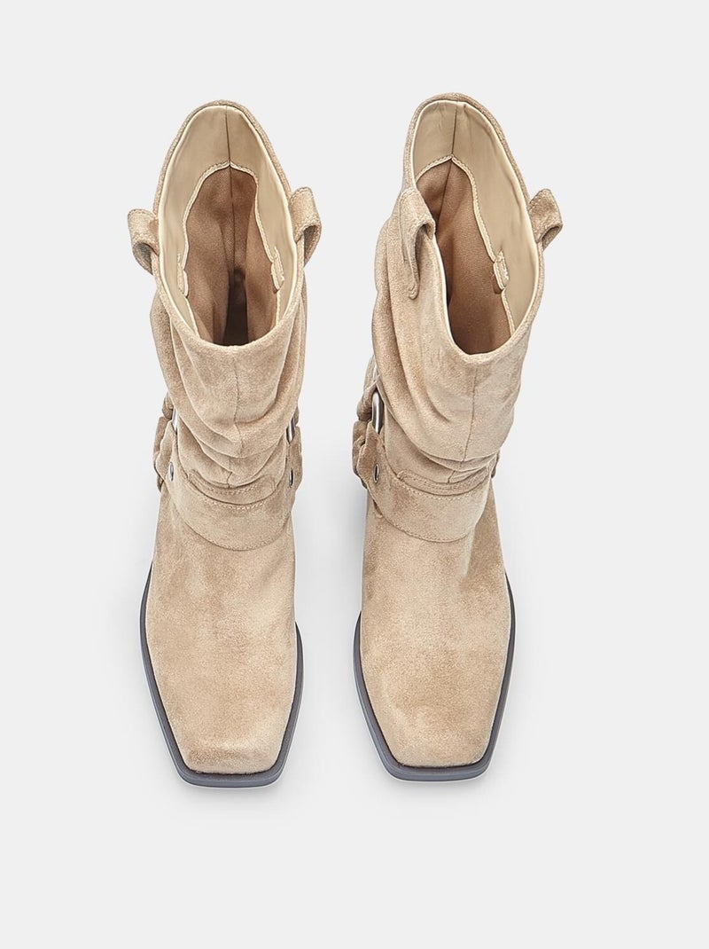 Bottines Western BATA Hiver Beige - Kiabi