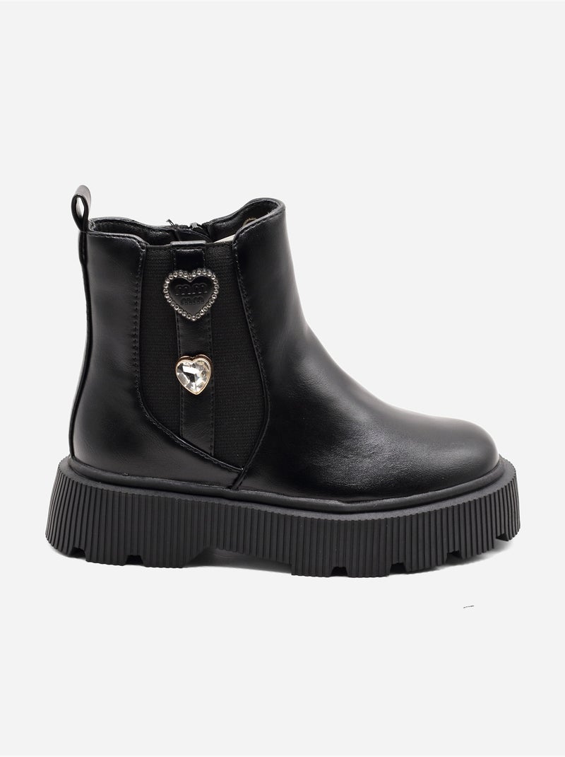 Bottines ? zip Noir - Kiabi