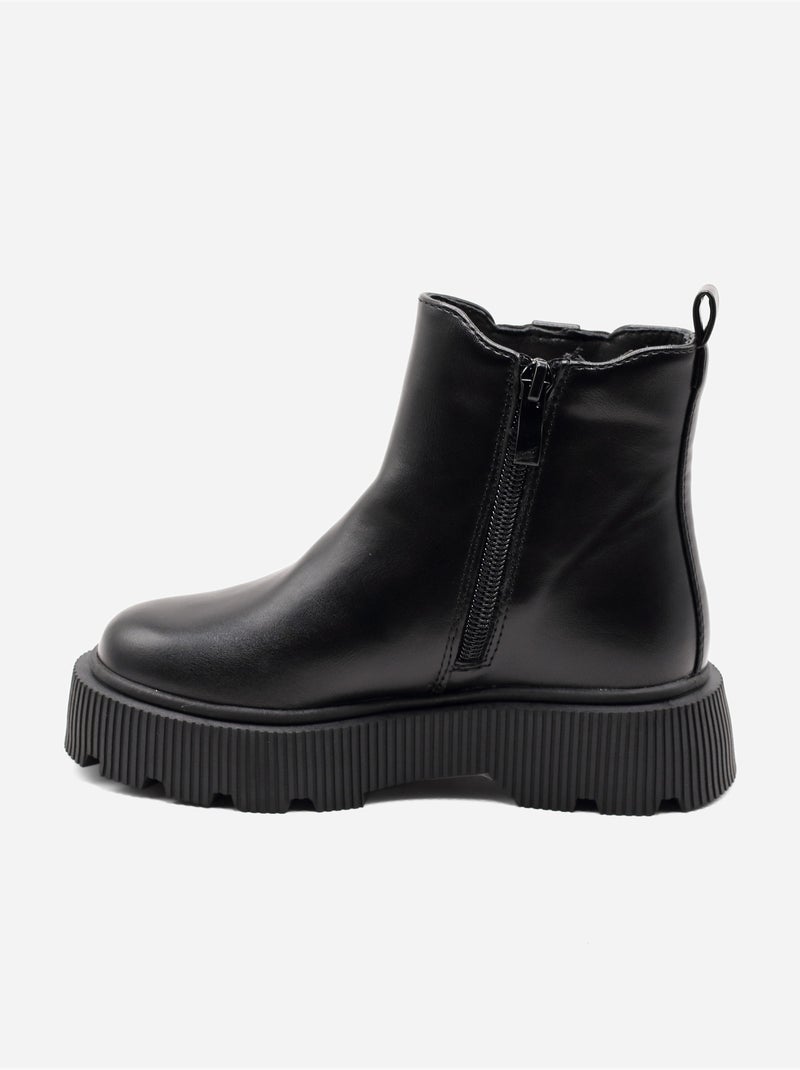 Bottines ? zip Noir - Kiabi