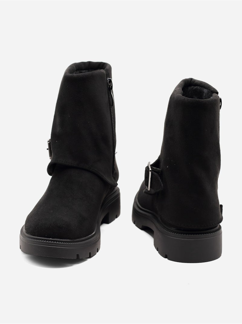 Bottines ? zip Noir - Kiabi