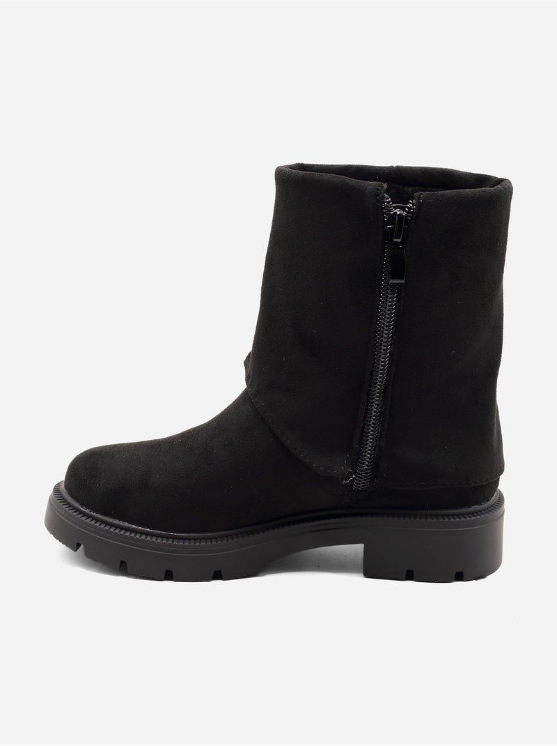 Bottines ? zip Noir - Kiabi