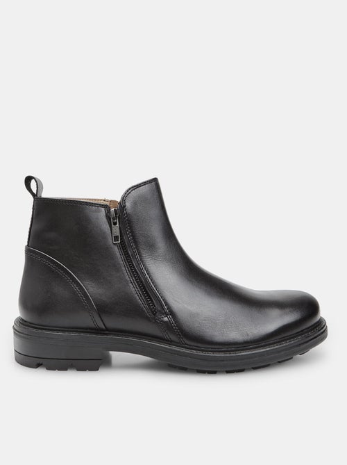 Bottines zippées en cuir Bata - Kiabi