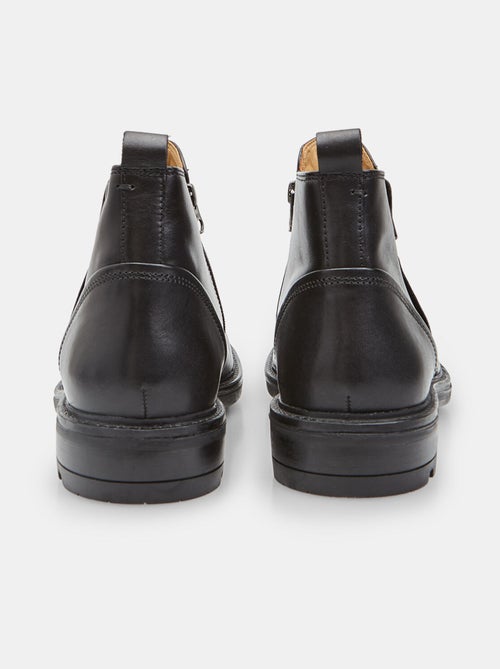 Bottines zippées en cuir Bata - Kiabi
