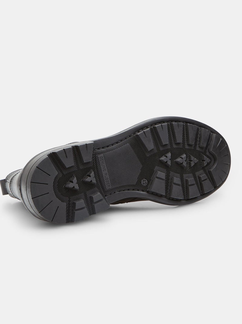 Bottines zippées en cuir Bata Noir - Kiabi