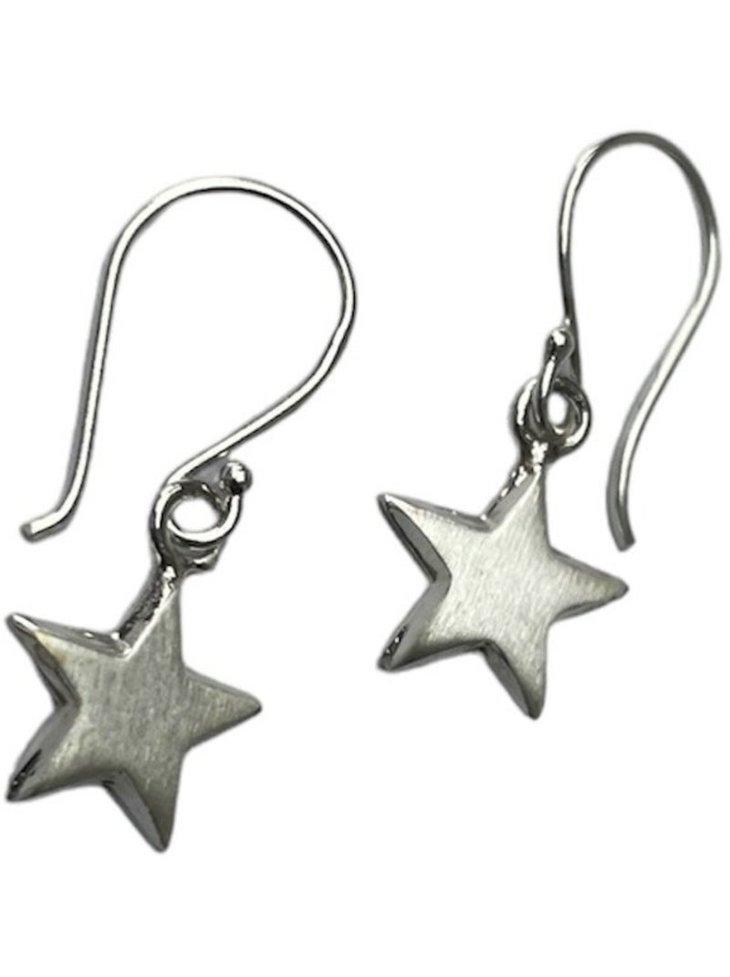 Boucle d'oreille pendante forme étoile Argenté - Kiabi