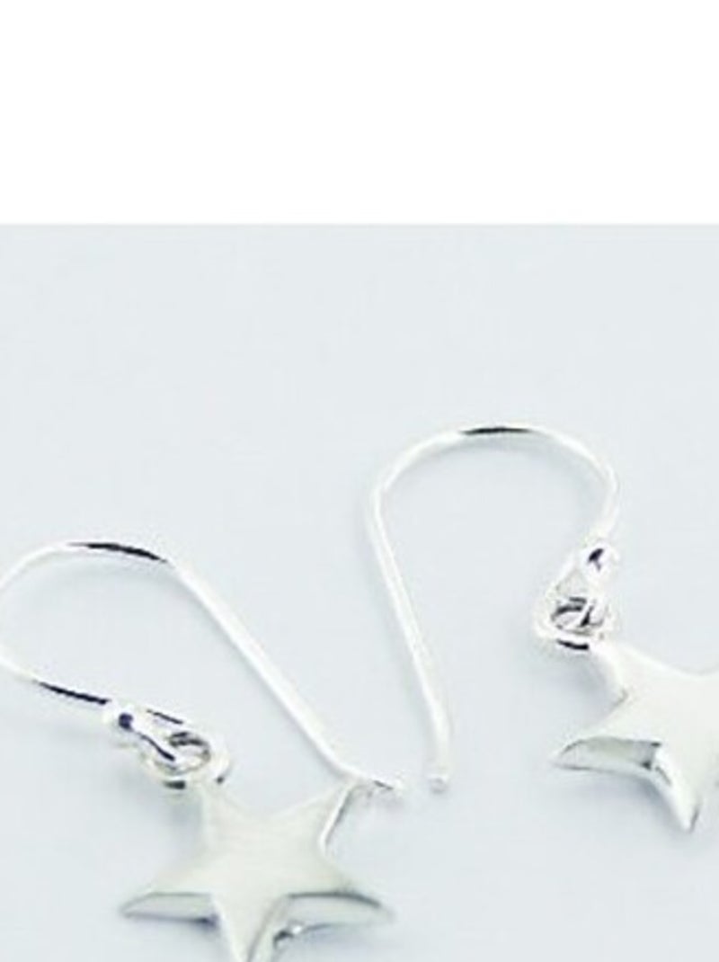 Boucle d'oreille pendante forme étoile Argenté - Kiabi