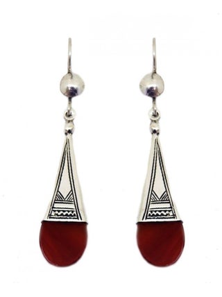 Boucle d'oreille touareg cornaline, Bijoucolor
