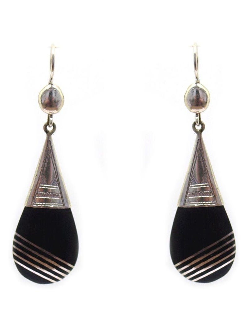 Boucle d'oreille touareg goutte ébène Argenté - Kiabi
