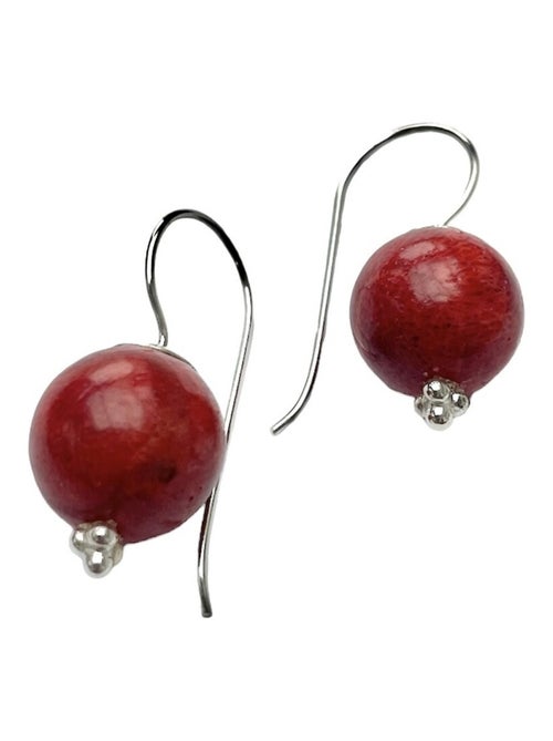 Boucle d'oreilles dormeuse gorgone rouge - Kiabi