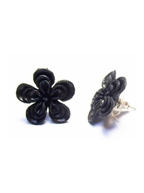 Boucle d'Oreilles FLEUR CUIR - Kiabi