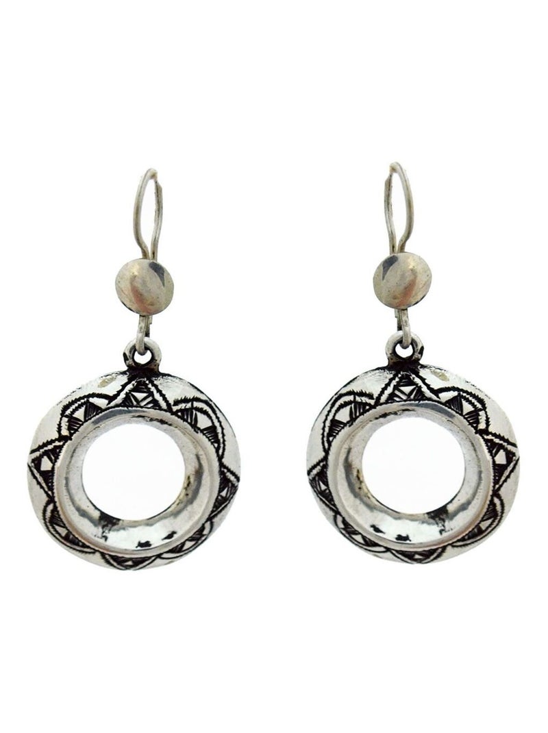 Boucle d'oreilles touareg argent ronde Argenté - Kiabi