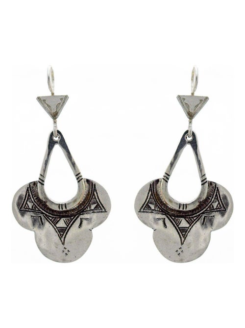 Boucle d'oreilles touareg fleur argent, Bijoucolor - Kiabi