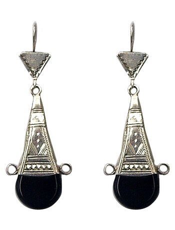 Boucle d'oreilles touareg noire fait main