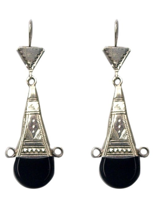 Boucle d'oreilles touareg noire fait main - Kiabi