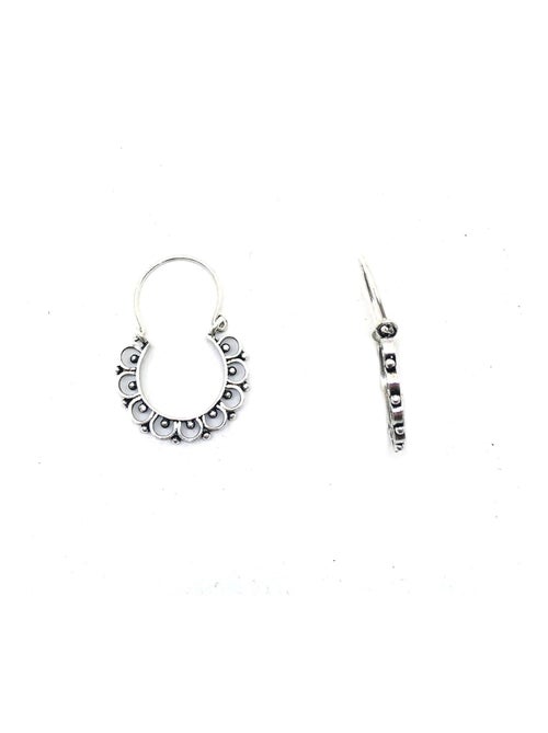 Boucles d'oreille anneau pétales de fleur - Kiabi