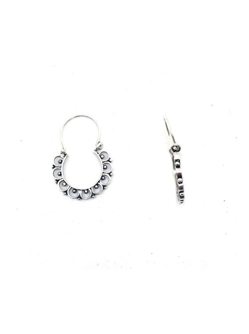 Boucles d'oreille anneau pétales de fleur, Bijoucolor - Kiabi