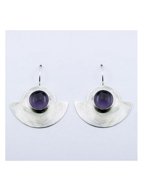 Boucles d'oreille argent brossé quartz, Bijoucolor - Kiabi