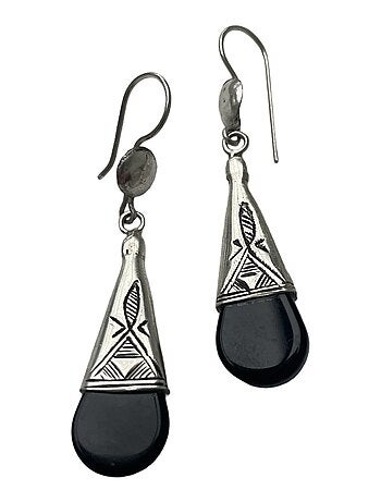 Boucles d'oreille argent ethnique