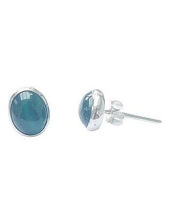 Boucles d'oreille, clou en malachite