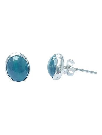 Boucles d'oreille, clou en malachite